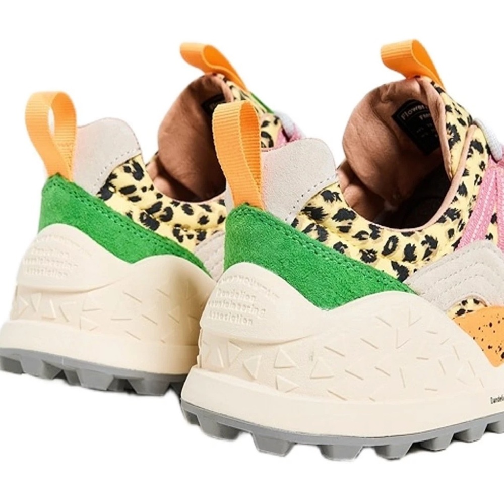 Flower Mountain Washi Women's Sneakers Suede Nylon Print Pink/Mult - Picture 4 of 5